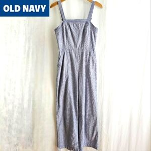 Old Navy Blue & White Stripe Linen Blend Jumpsuit